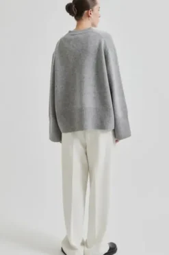 Discount Alpha Knit O-Neck, grey melange Neuleet Ja Neuletakit|Uutuudet