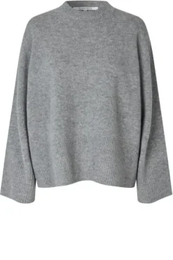 Discount Alpha Knit O-Neck, grey melange Neuleet Ja Neuletakit|Uutuudet