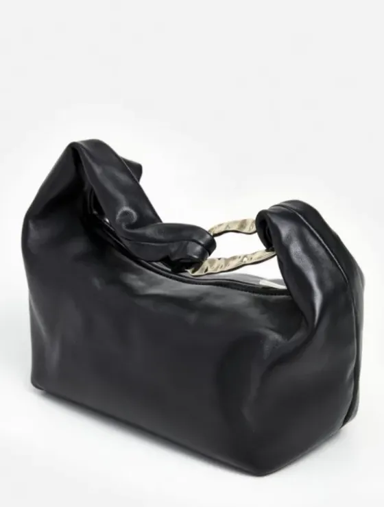 Outlet Amanda shoulder bag leather, black Laukut