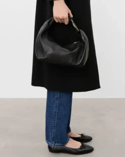 Outlet Amanda shoulder bag leather, black Laukut