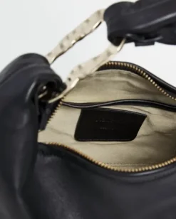 Outlet Amanda shoulder bag leather, black Laukut
