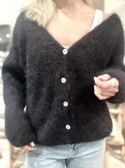Hot - Cornelia mohairneuletakki, black Neuleet Ja Neuletakit