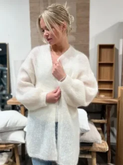 New - Lee midi mohairneuletakki, white Neuleet Ja Neuletakit