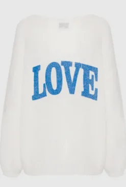 Discount - Silja mohairneule LOVE, white/sky blue Neuleet Ja Neuletakit