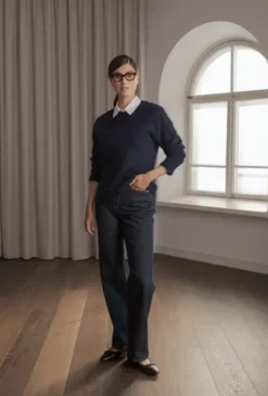 Outlet Arielle pitkähihainen neule, dark navy Neuleet Ja Neuletakit|Uutuudet
