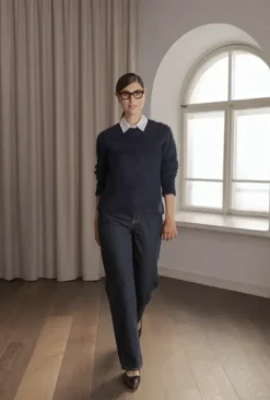 Outlet Arielle pitkähihainen neule, dark navy Neuleet Ja Neuletakit|Uutuudet