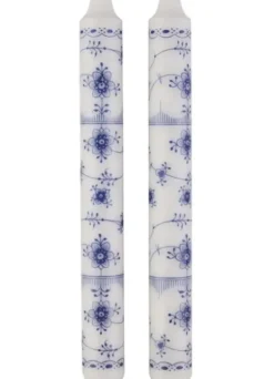 Clearance Blue Fluted kuviokruunukynttilä 25cm, sininen Kynttilät Ja Lyhdyt