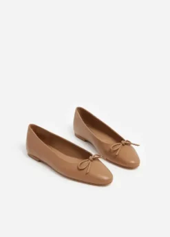 Outlet Bodil ballerinat nahkaa, cognac Korkokengät Ja Ballerinat