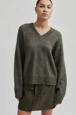 Online Brook neule v-neck, chocolate chip Neuleet Ja Neuletakit