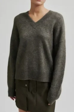 Online Brook neule v-neck, chocolate chip Neuleet Ja Neuletakit