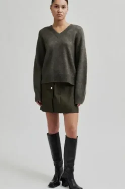 Online Brook neule v-neck, chocolate chip Neuleet Ja Neuletakit