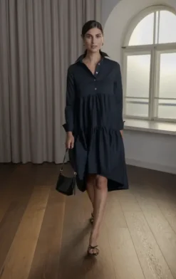Hot Clarette pitkähihainen mekko, dark navy Mekot Ja Hameet|Juhlavaatteet