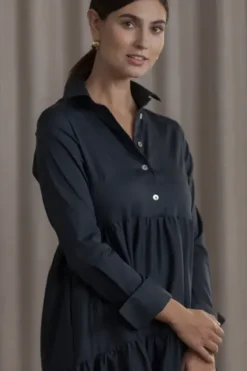 Hot Clarette pitkähihainen mekko, dark navy Mekot Ja Hameet|Juhlavaatteet