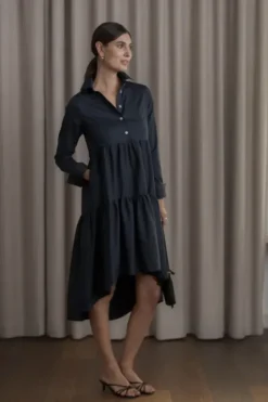 Hot Clarette pitkähihainen mekko, dark navy Mekot Ja Hameet|Juhlavaatteet