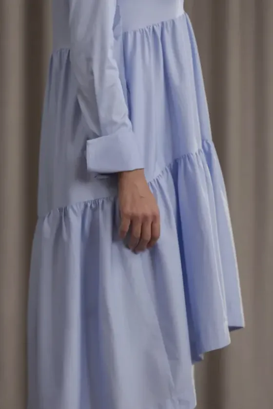 Online Clarette pitkähihainen mekko, light blue Uutuudet|Mekot Ja Hameet