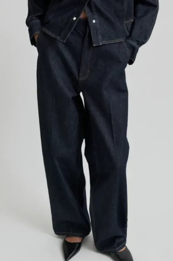Online Columbus New Denim Trousers, dark blue denim Farkut Ja Housut|Uutuudet