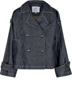 Hot Columbus Trench Jacket, dark blue denim Ulkotakit Ja -Liivit|Bleiserit Ja Liivit