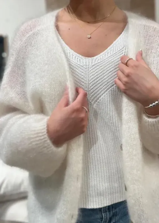 Clearance Cornelia mohairneuletakki, white Neuleet Ja Neuletakit