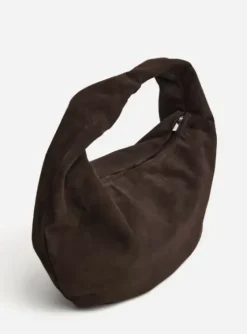 Hot - Alva shoulder bag, suede chocolade Laukut