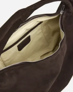 Hot - Alva shoulder bag, suede chocolade Laukut