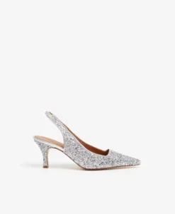 Sale - Franchesca Glitter Textile Silver Korkokengät Ja Ballerinat