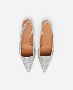 Sale - Franchesca Glitter Textile Silver Korkokengät Ja Ballerinat