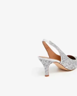 Sale - Franchesca Glitter Textile Silver Korkokengät Ja Ballerinat