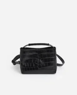 New - Hedda mini handbag, black croco Laukut