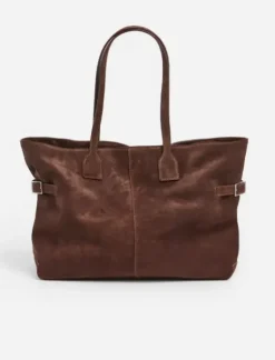 Clearance - Lesley tote bag, suede chocolate Laukut|Janinan Suosikit