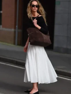 Clearance - Lesley tote bag, suede chocolate Laukut|Janinan Suosikit
