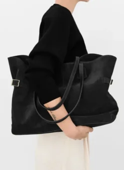 Sale - Lesley tote bag, suede black Laukut