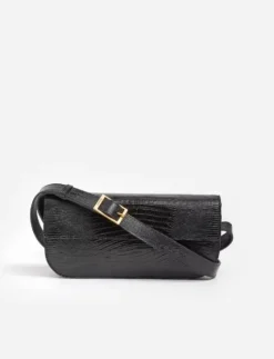 Hot - Lillie Shoulder Bag, Leather Black Lizzard Laukut