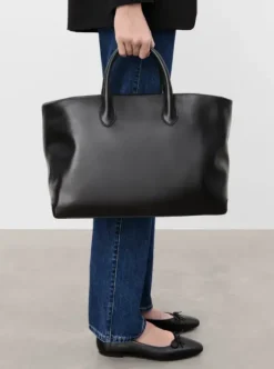 Clearance - Lola tote bag leather, black Laukut
