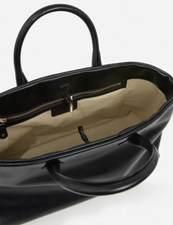 Clearance - Lola tote bag leather, black Laukut