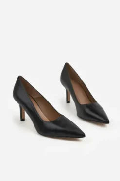 New - Roberta Black Leather korkkarit Korkokengät Ja Ballerinat
