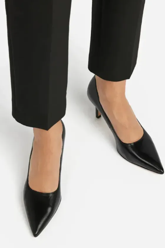 New - Roberta Black Leather korkkarit Korkokengät Ja Ballerinat
