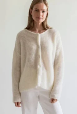 Gauhar - Mohair neuletakki, white Neuleet Ja Neuletakit