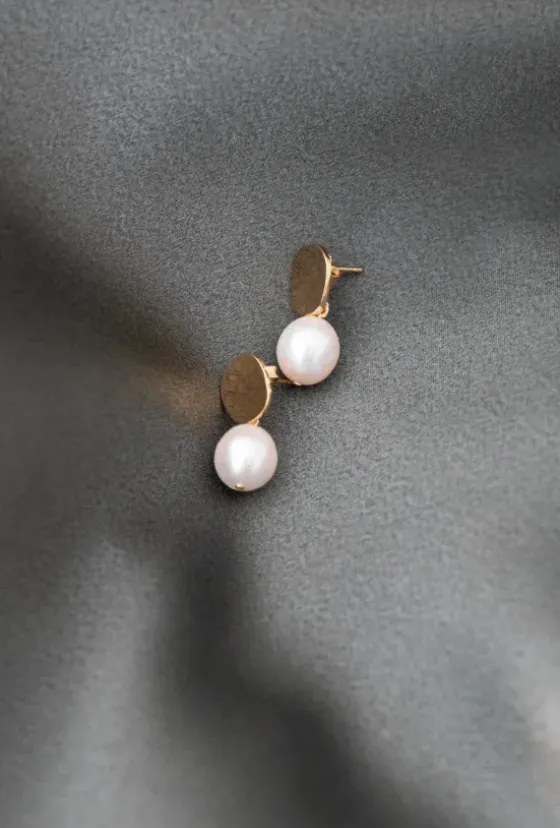 Discount Gauhar - Pearl Drop Earrings, gold Gauhar Helsinki