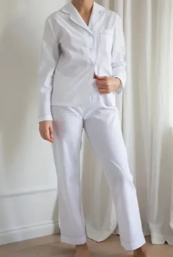 Hot Gauhar - puuvillainen pyjama, valkoinen Yö-, Alus- Ja Uima-Asut