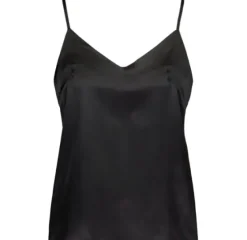Gauhar - silkkitoppi v-neck, black Paidat Ja Topit|Juhlavaatteet