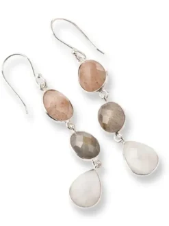 New Granted Peach Moonstone Labradorite Moonstone SP korvakorut Korvakorut
