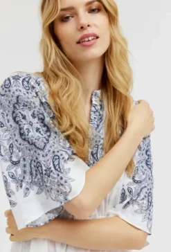 Sale - Hali pitkä mekko, white/blue Mekot Ja Hameet|Juhlavaatteet