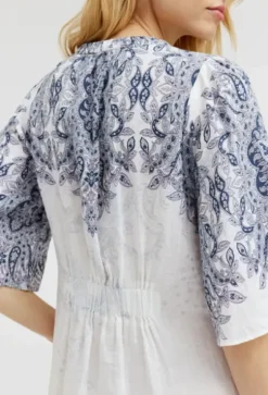 Sale - Hali pitkä mekko, white/blue Mekot Ja Hameet|Juhlavaatteet