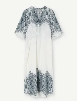 Sale - Hali pitkä mekko, white/blue Mekot Ja Hameet|Juhlavaatteet