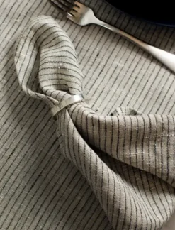 - raidalliset pellavaservetit (4pl), kohl/natural Keittiötekstiilit