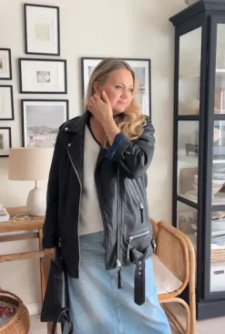 - Emelie musta oversize nahkatakki Ulkotakit Ja -Liivit