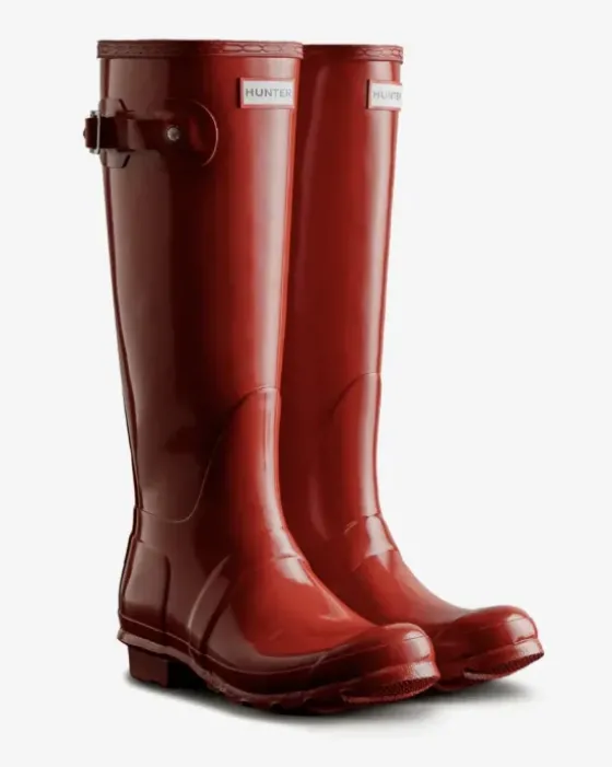 Hot Original Tall Gloss Boot, Military red Saappaat Ja Nilkkurit