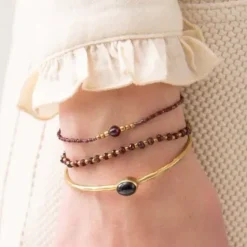 Hot Iris rannekoru Garnet, gold Rannekorut