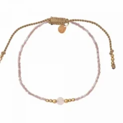 Discount Iris rannekoru Rose Quartz, gold Rannekorut