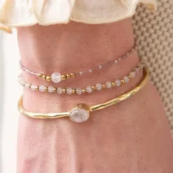 Discount Iris rannekoru Rose Quartz, gold Rannekorut
